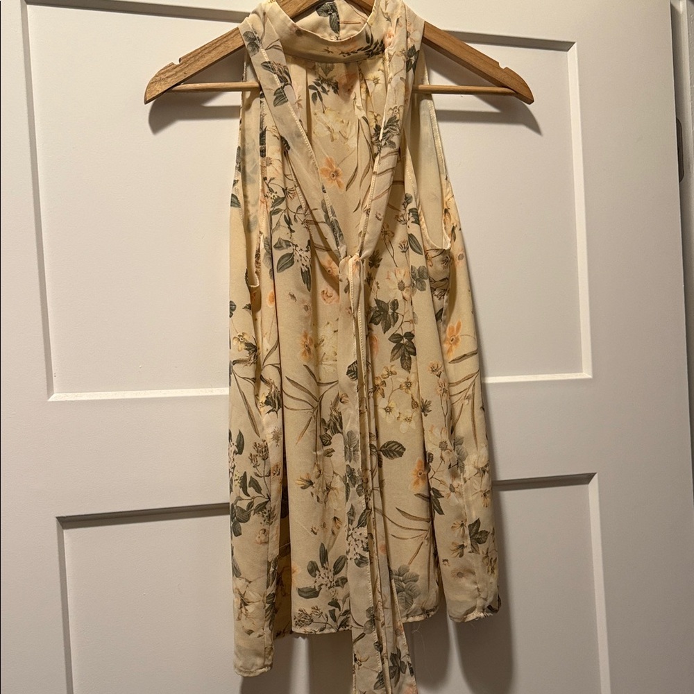 Calvin Klein Floral Cream Blouse